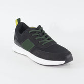 Mens Hackett London HMS20861 728 Black / Olive Green Fabric Lace Up Casual Shoes